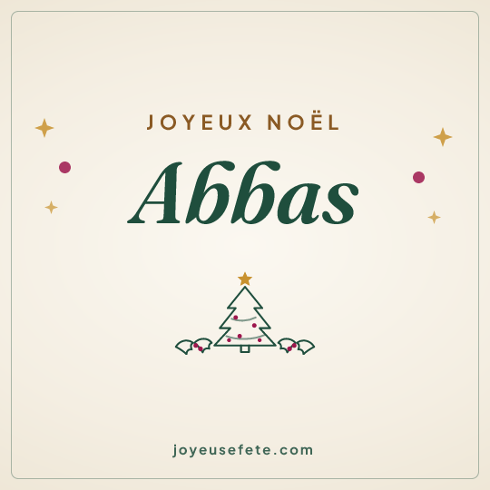 Image carrée « Joyeux Noël Abbas » pour WhatsApp