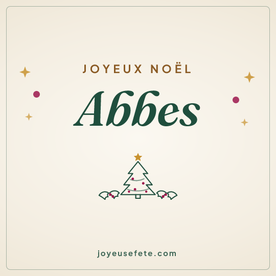 Image carrée « Joyeux Noël Abbes » pour WhatsApp