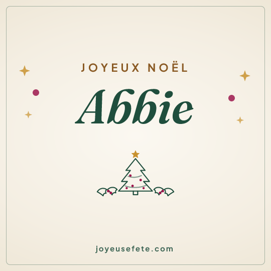 Image carrée « Joyeux Noël Abbie » pour WhatsApp