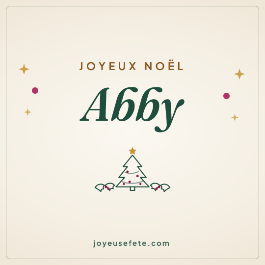 Image carrée « Joyeux Noël Abby » pour WhatsApp