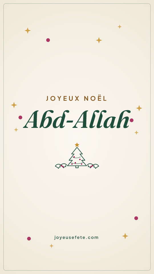 Image « Joyeux Noël Abd-Allah » au format story