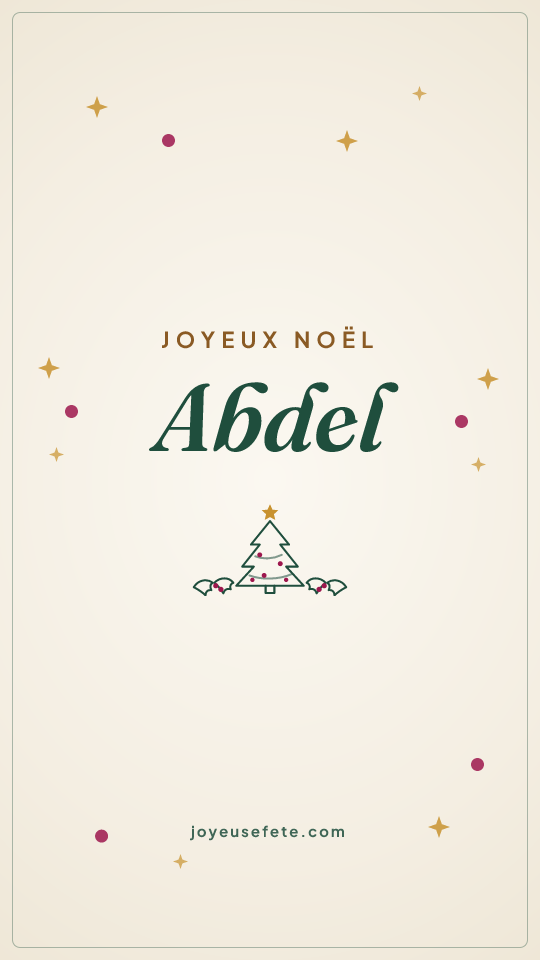 Image « Joyeux Noël Abdel » au format story