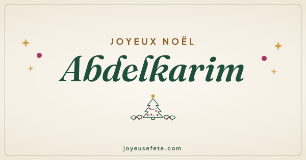 Image « Joyeux Noël Abdelkarim » au format large