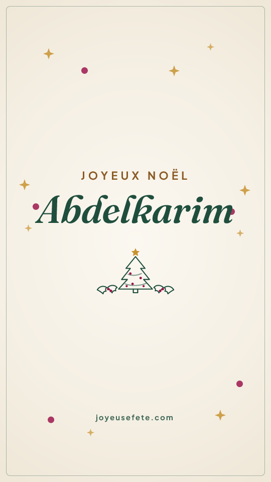 Image « Joyeux Noël Abdelkarim » au format story
