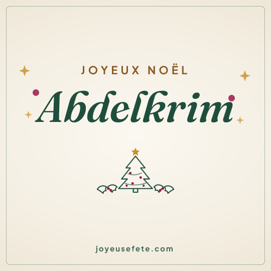 Image carrée « Joyeux Noël Abdelkrim » pour WhatsApp