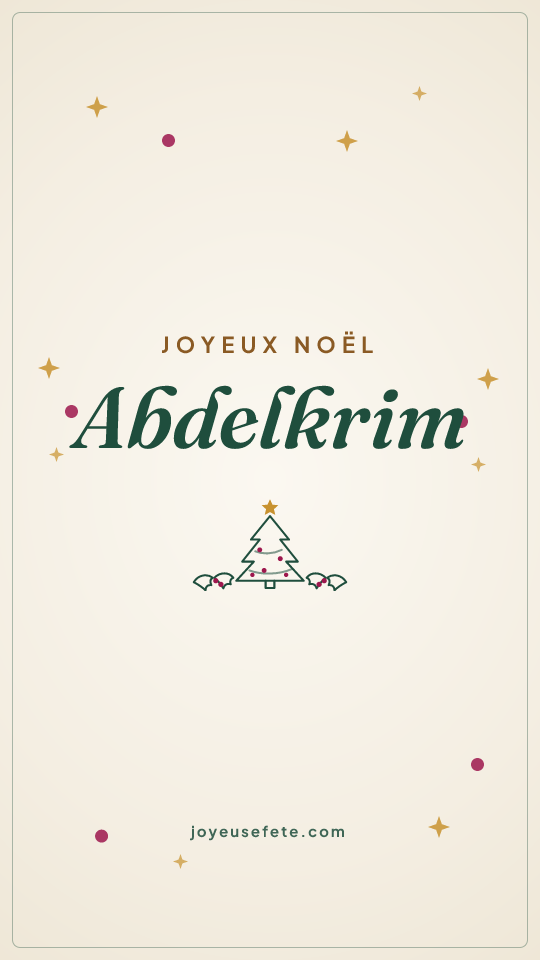 Image « Joyeux Noël Abdelkrim » au format story