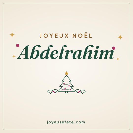 Image carrée « Joyeux Noël Abdelrahim » pour WhatsApp