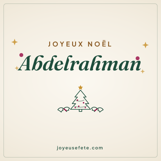 Image carrée « Joyeux Noël Abdelrahman » pour WhatsApp