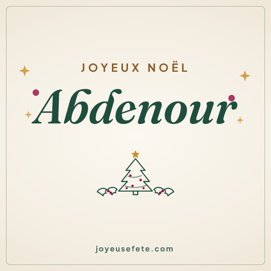 Image carrée « Joyeux Noël Abdenour » pour WhatsApp