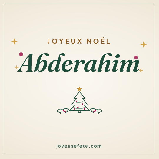 Image carrée « Joyeux Noël Abderahim » pour WhatsApp