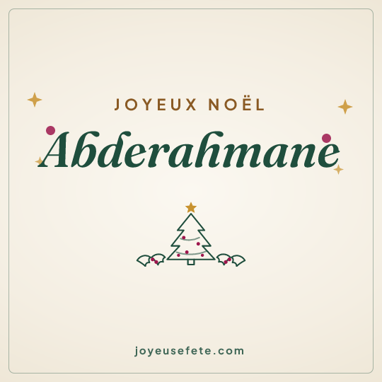 Image carrée « Joyeux Noël Abderahmane » pour WhatsApp