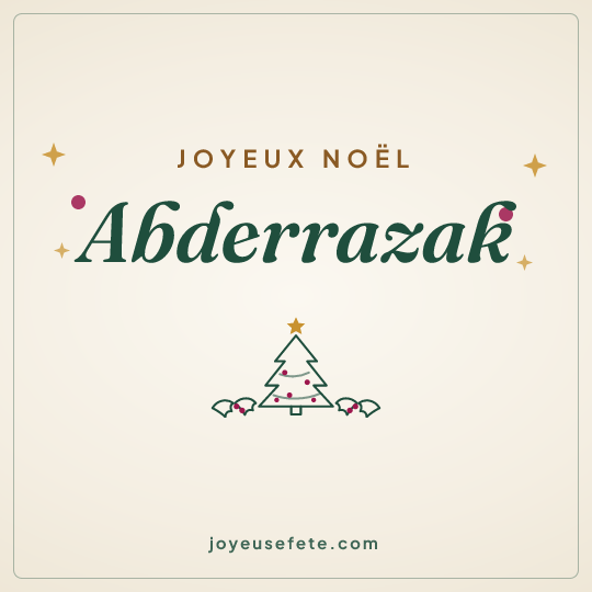 Image carrée « Joyeux Noël Abderrazak » pour WhatsApp