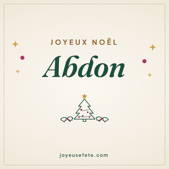 Image carrée « Joyeux Noël Abdon » pour WhatsApp