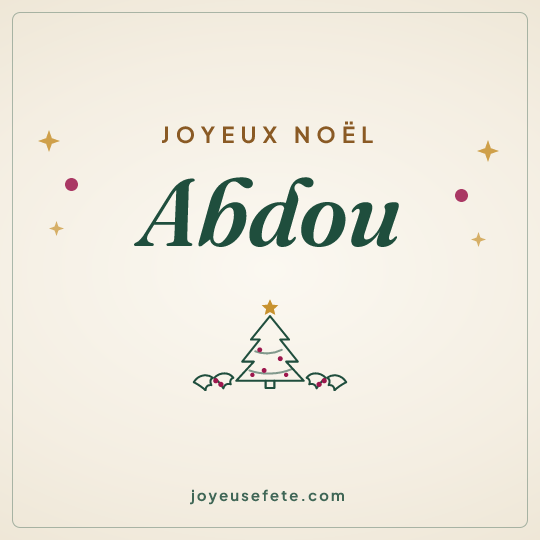 Image carrée « Joyeux Noël Abdou » pour WhatsApp