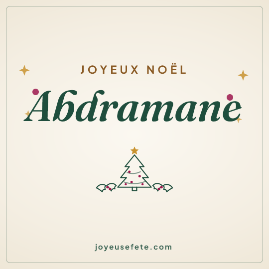 Image carrée « Joyeux Noël Abdramane » pour WhatsApp