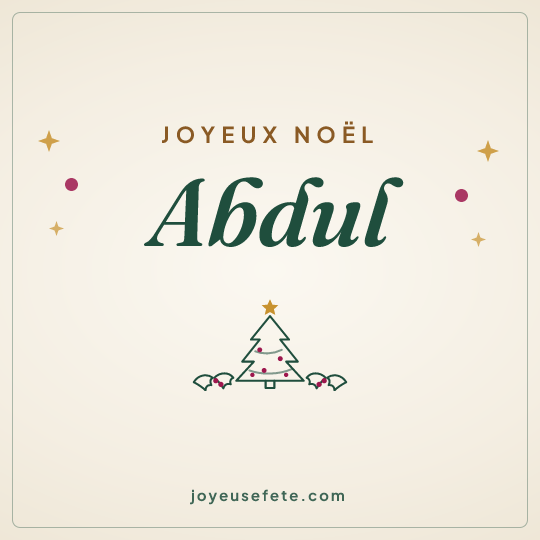 Image carrée « Joyeux Noël Abdul » pour WhatsApp