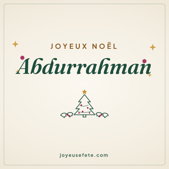 Image carrée « Joyeux Noël Abdurrahman » pour WhatsApp