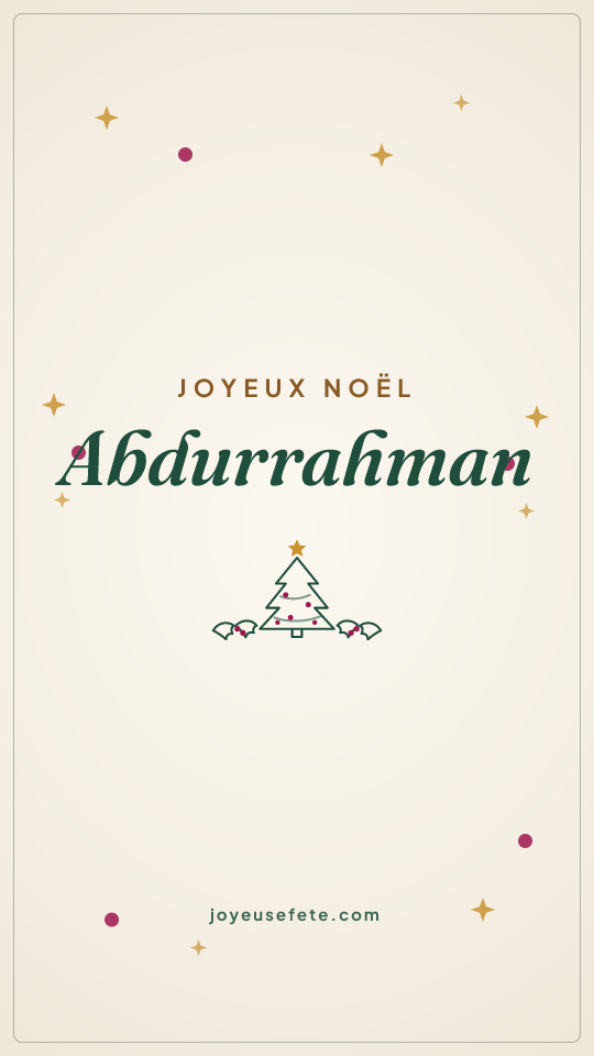 Image « Joyeux Noël Abdurrahman » au format story