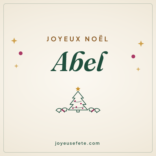 Image carrée « Joyeux Noël Abel » pour WhatsApp