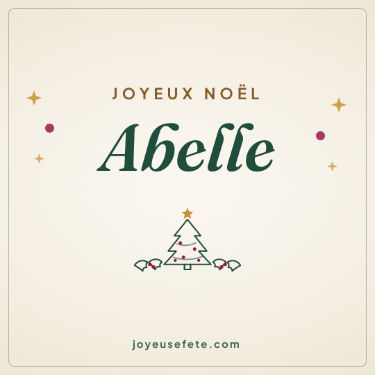 Image carrée « Joyeux Noël Abelle » pour WhatsApp