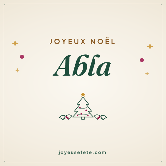 Image carrée « Joyeux Noël Abla » pour WhatsApp