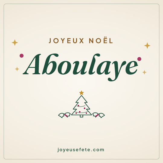 Image carrée « Joyeux Noël Aboulaye » pour WhatsApp