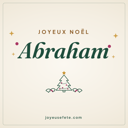 Image carrée « Joyeux Noël Abraham » pour WhatsApp