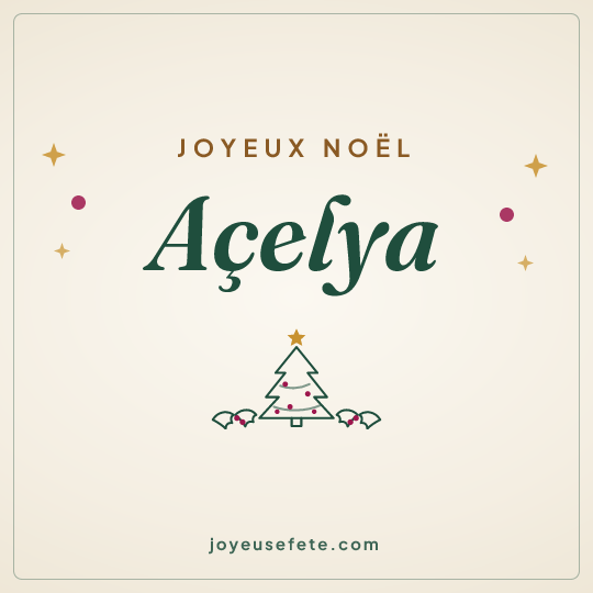 Image carrée « Joyeux Noël Açelya » pour WhatsApp