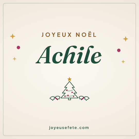 Image carrée « Joyeux Noël Achile » pour WhatsApp