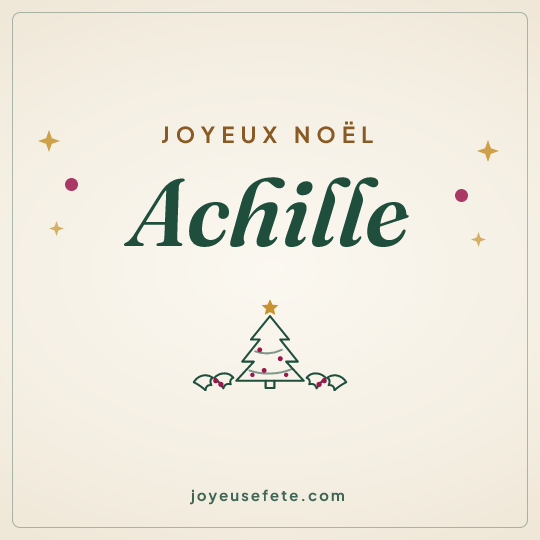 Image carrée « Joyeux Noël Achille » pour WhatsApp