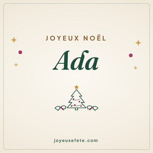 Image carrée « Joyeux Noël Ada » pour WhatsApp