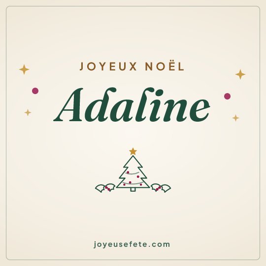 Image carrée « Joyeux Noël Adaline » pour WhatsApp