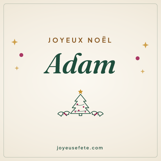 Image carrée « Joyeux Noël Adam » pour WhatsApp