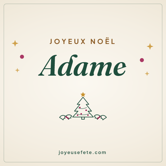 Image carrée « Joyeux Noël Adame » pour WhatsApp