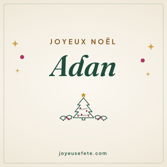 Image carrée « Joyeux Noël Adan » pour WhatsApp