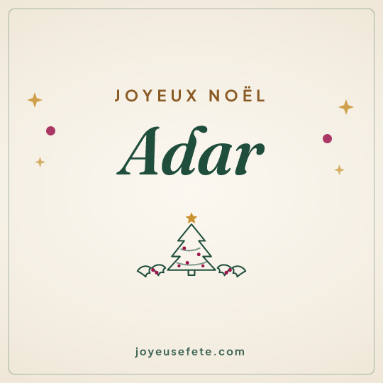Image carrée « Joyeux Noël Adar » pour WhatsApp