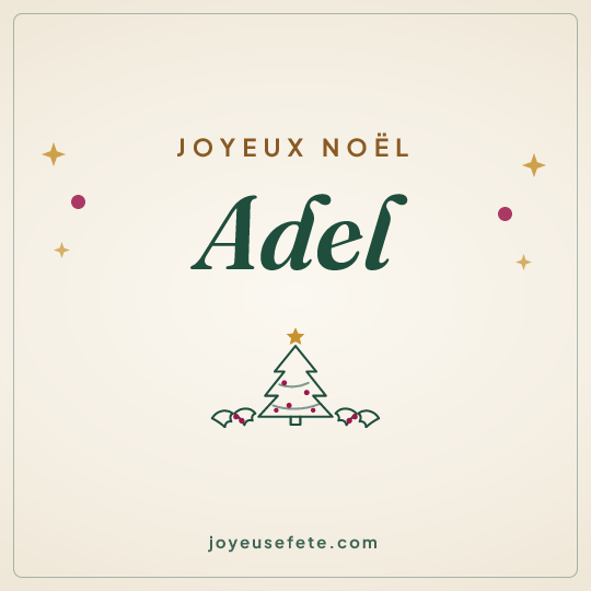 Image carrée « Joyeux Noël Adel » pour WhatsApp