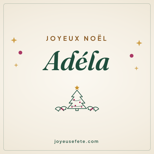 Image carrée « Joyeux Noël Adéla » pour WhatsApp
