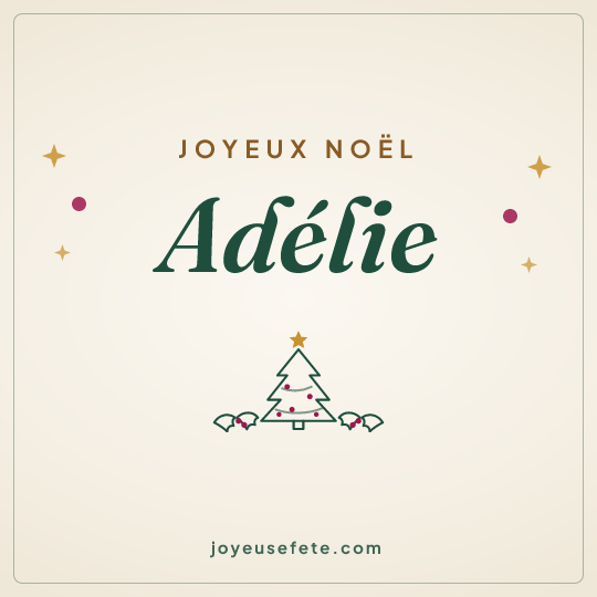 Image carrée « Joyeux Noël Adélie » pour WhatsApp