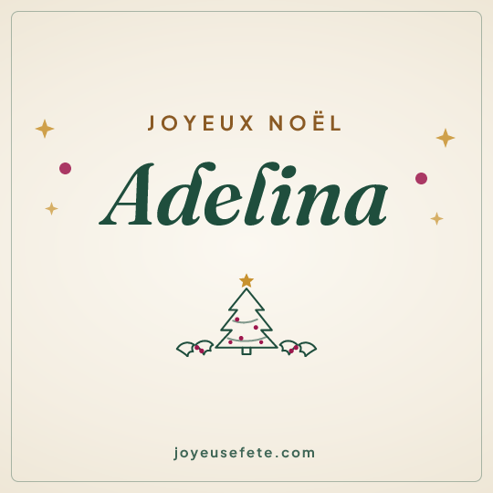 Image carrée « Joyeux Noël Adelina » pour WhatsApp