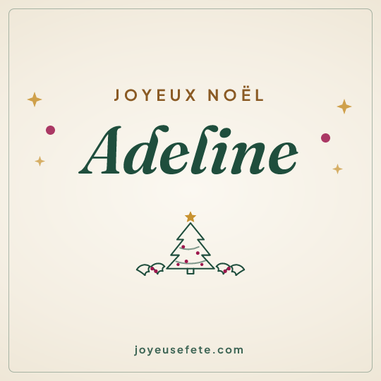 Image carrée « Joyeux Noël Adeline » pour WhatsApp
