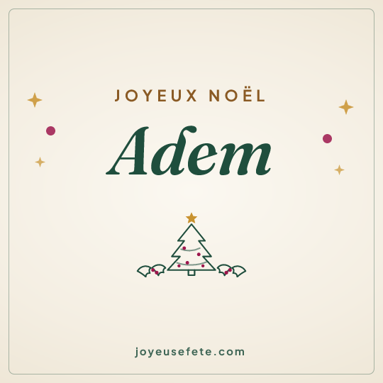 Image carrée « Joyeux Noël Adem » pour WhatsApp