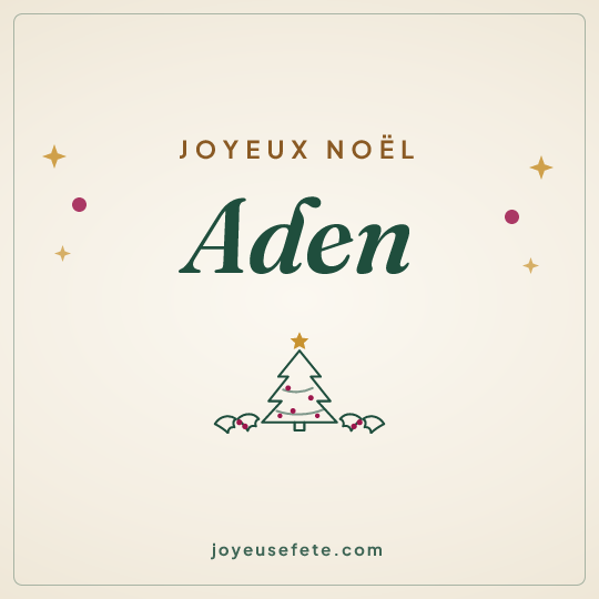 Image carrée « Joyeux Noël Aden » pour WhatsApp