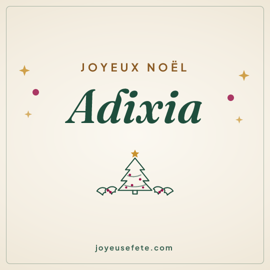 Image carrée « Joyeux Noël Adixia » pour WhatsApp