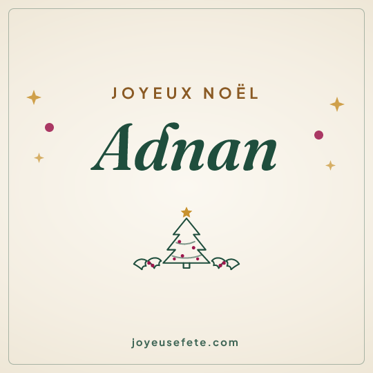 Image carrée « Joyeux Noël Adnan » pour WhatsApp
