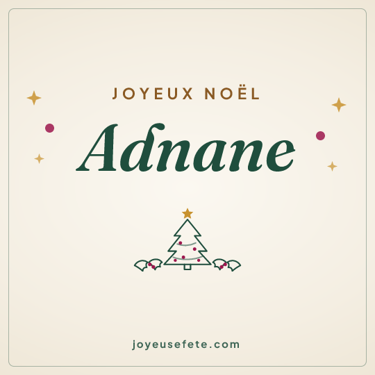Image carrée « Joyeux Noël Adnane » pour WhatsApp