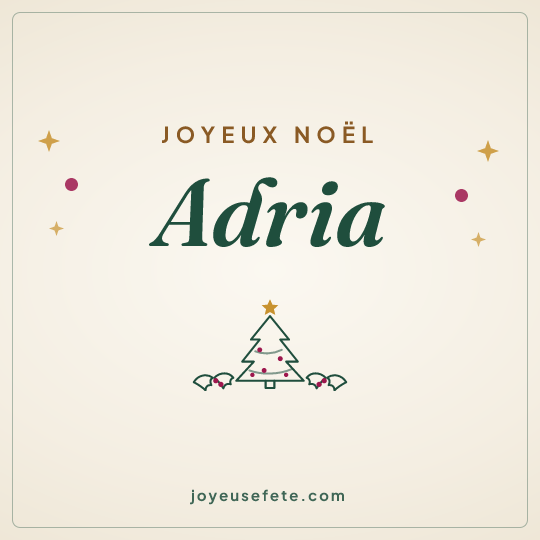 Image carrée « Joyeux Noël Adria » pour WhatsApp