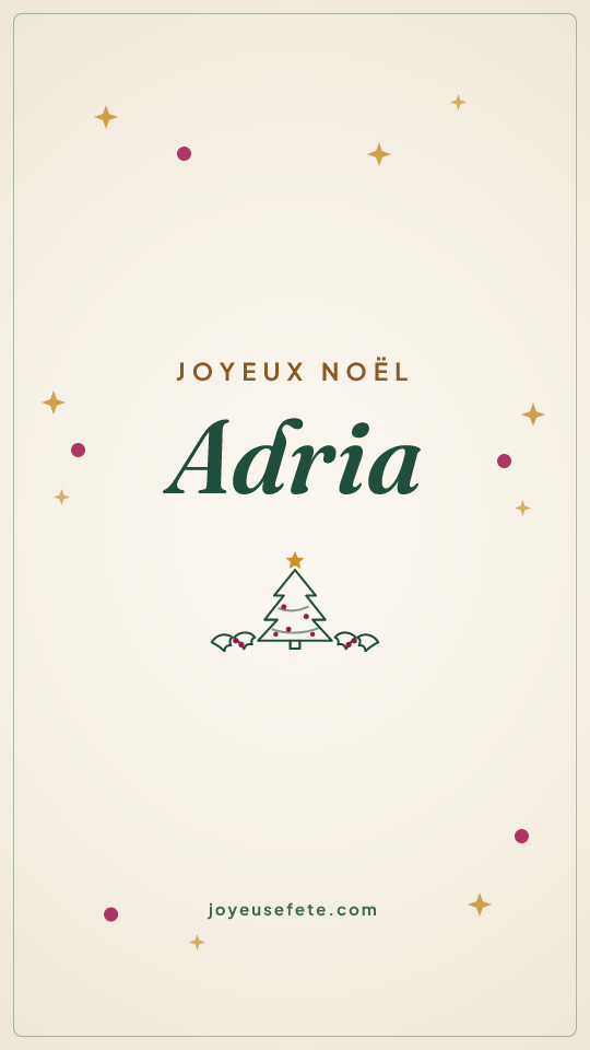 Image « Joyeux Noël Adria » au format story