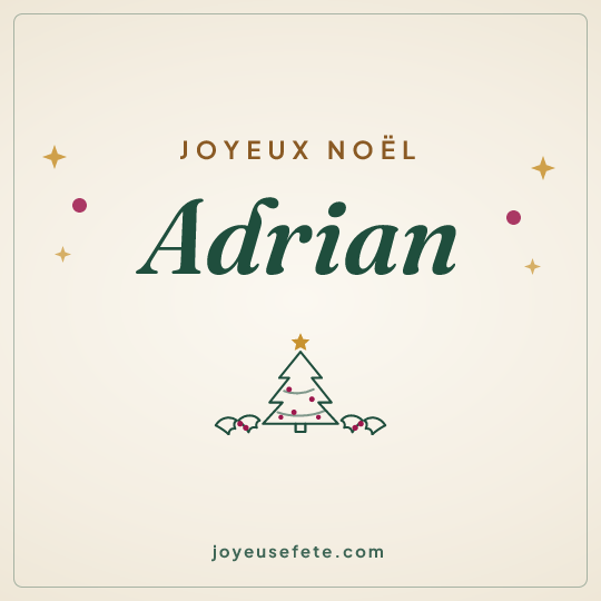 Image carrée « Joyeux Noël Adrian » pour WhatsApp
