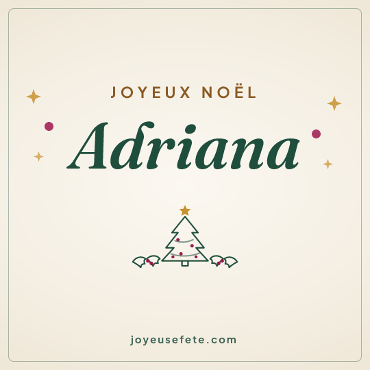 Image carrée « Joyeux Noël Adriana » pour WhatsApp